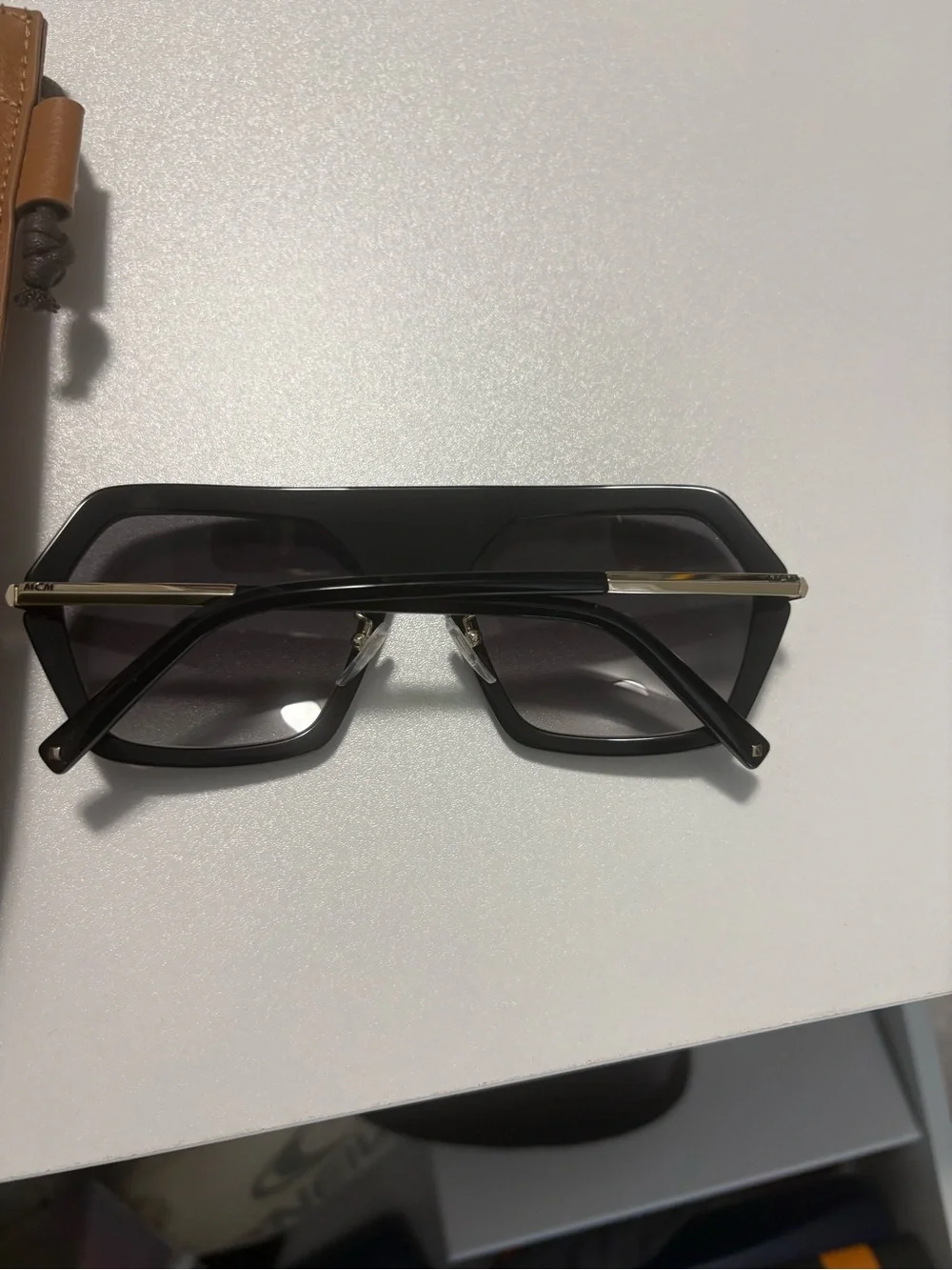 MCM Women's Black Oversized Angular Frame Sunglasses